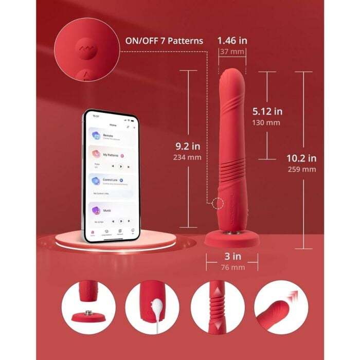 Lovense Gravity Bluetooth Automatic Thrusting & Vibrating Dildo | UberKinky